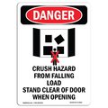 Signmission Safety Sign, OSHA Danger, 14" Height, Aluminum, Crush Hazard From, Portrait OS-DS-A-1014-V-1819